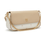 Tommy Hilfiger Monogram Flap Shoulder Bag - Beige/Ecru