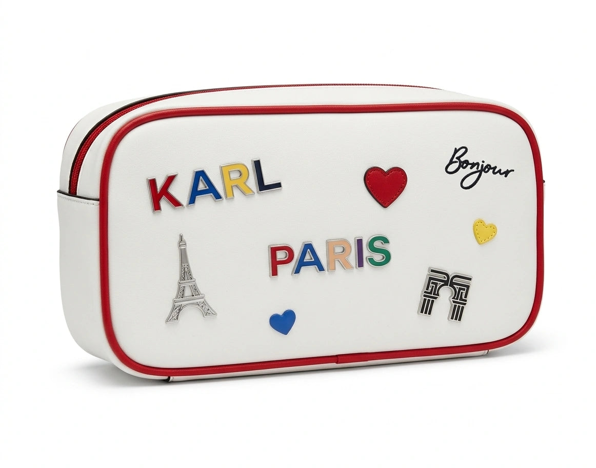 Karl Lagerfeld Ikonik Paris Pouch - White