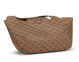 Guess Monogram Cut-Out Handle Tote Bag - Tan