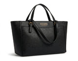 GUESS Women Albury Logo Embossed Tote Bag - Black