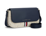 Tommy Hilfiger Women Monogram Flap Crossbody Bag - Navy / Beige Monogram