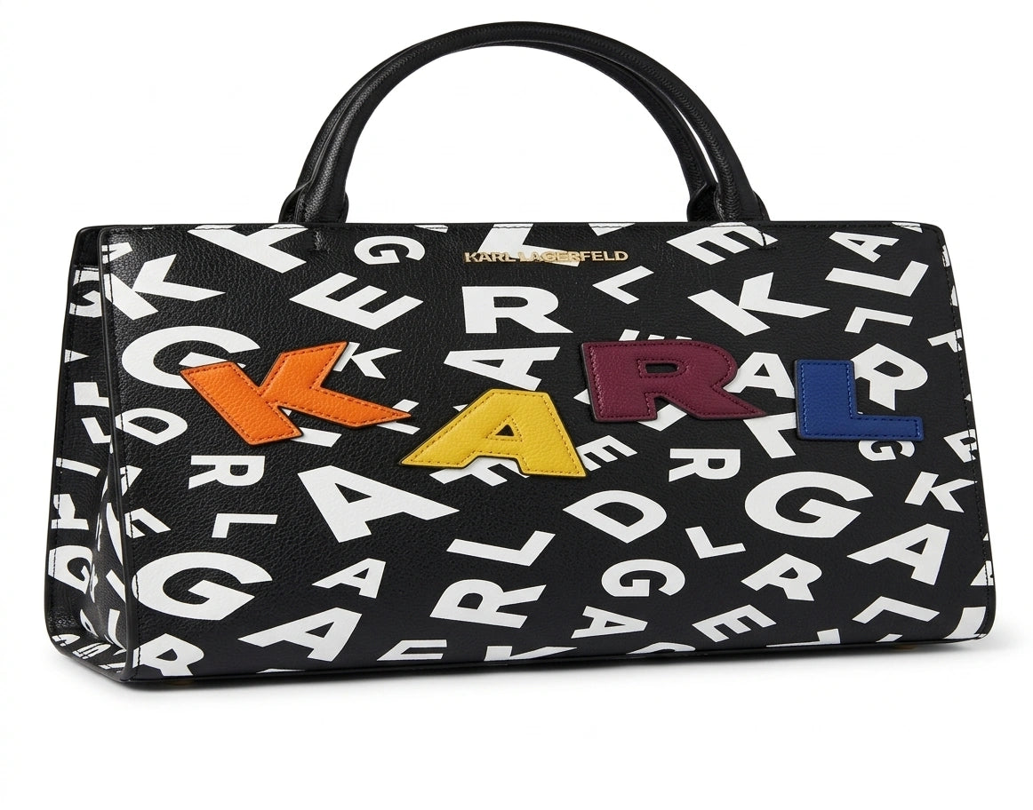 KARL LAGERFELD Women K/Karlogram Satchel Bag - Black Multi