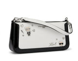 KARL LAGERFELD K/Ikonik 2.0 Patch Baguette Bag - White/Black