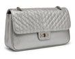 Karl Lagerfeld Quilted Flap Shoulder Bag - Metallic Silver