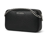 KARL LAGERFELD Women's K/Klassik Leather Chain Crossbody Bag - Black