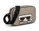 Karl Lagerfeld K/Ikonik Monogram Crossbody Bag - Beige