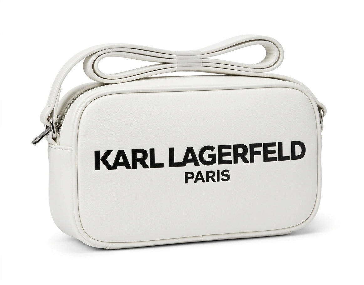 Karl Lagerfeld Paris Logo Camera Bag - White