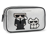 KARL LAGERFELD K/Ikonik Karl & Choupette Crossbody Bag - Silver