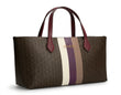 Guess Women's 4G Logo Print Multi-Stripe Tote Bag - Brown Multi