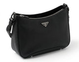 Prada Vitello Daino Shoulder Bag - Black