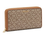 CALVIN KLEIN Women's Monogram Zip Around Wallet - Brown