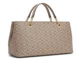 Calvin Klein Monogram Chain Detail Tote Bag - Taupe