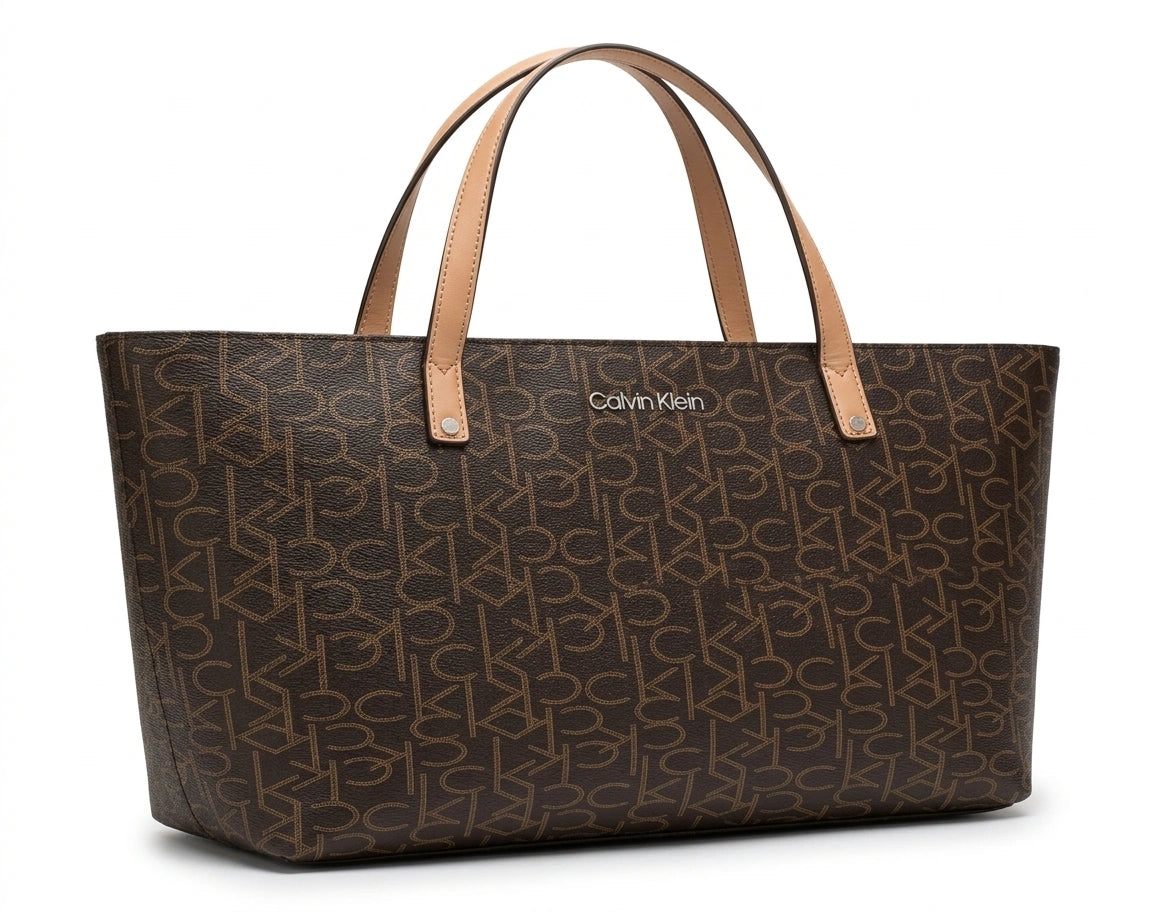 Calvin Klein CK Signature Tote Bag - Brown