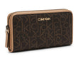 Calvin Klein Monogram Zip Around Wallet - Dark Brown