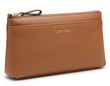 Calvin Klein Essential Pebbled Faux Leather Zip Pouch - Tan