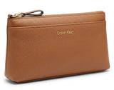 Calvin Klein Essential Pebbled Faux Leather Zip Pouch - Tan
