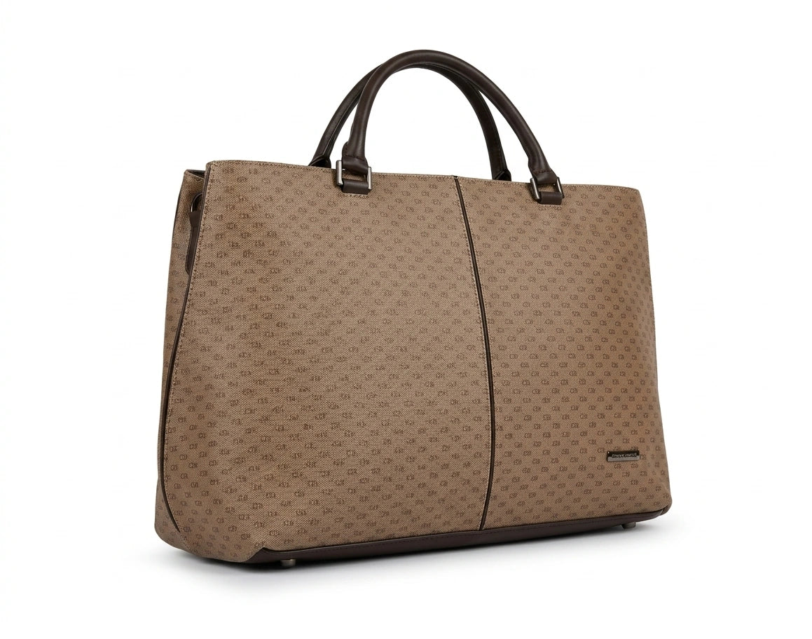 Calvin Klein Monogram Printed Tote Bag - Beige