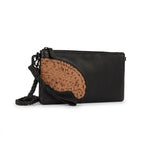 Sprayground Leather Ostrich Accent Pouch - Black/Tan