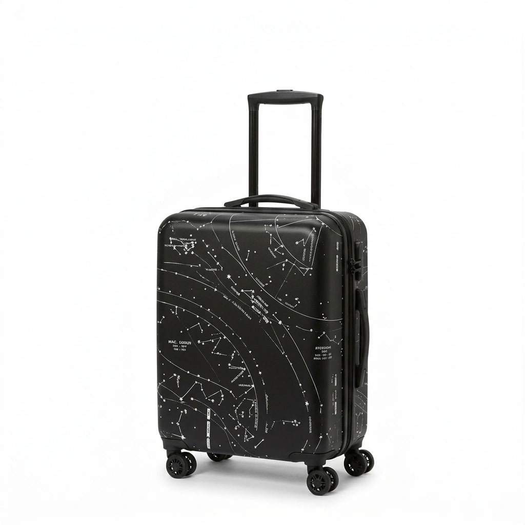 Sprayground Hardside Spinner Luggage - Constellation Map Print - Black