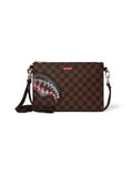 Sprayground Shark Checkered Clutch Bag - Brown