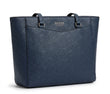 Guess Women Monogram Debossed Logo Tote Bag - Navy Blue