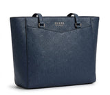 Guess Women Monogram Debossed Logo Tote Bag - Navy Blue