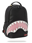Sprayground Black Pink Sharkmouth DLX Backpack - Black with Pink
