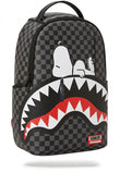 Sprayground Peanuts Snoopy Shark Checkered Backpack - Black Grey