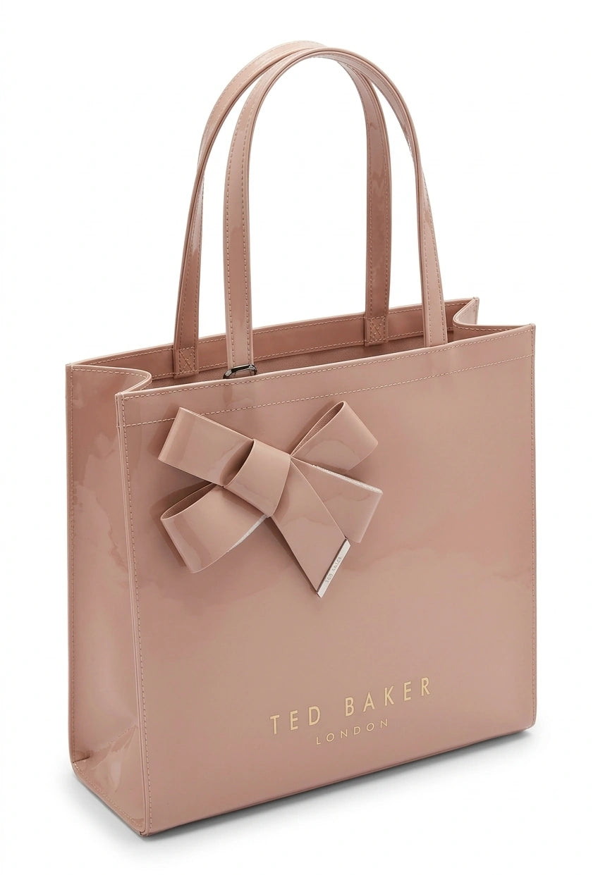 Ted Baker London Bow Detail Patent Shopper Bag - Nude Pink