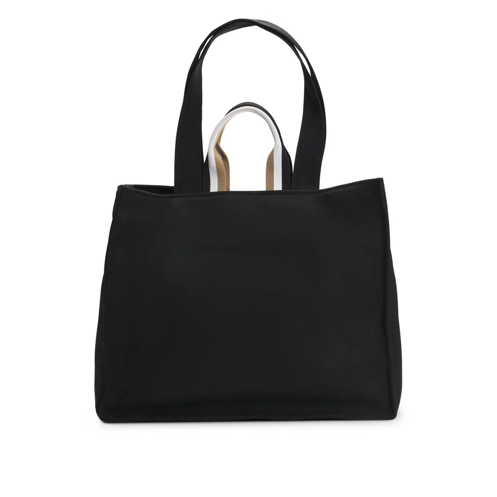 Boss Tote Bag with Oversize Embroidered Logo - Black