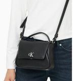 Calvin Klein Flap Detachable Shoulder Strap Handbag - Black