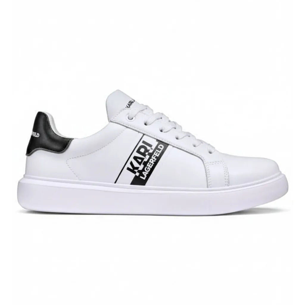 KARL LAGERFELD PARIS Logo Leather Low-Top Sneakers Men - White