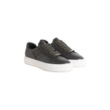 Calvin Klein BASKET CUPS LACE UP LOGO TAPE Grey Women's Casual Athletic Shoes