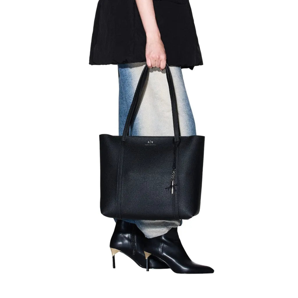 Armani Exchange Shoppers Top Handle Tote Bag - Black