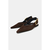 SUEDE SLINGBACK SHOES - brown