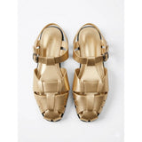 Champagne Gold Buckle Sandals