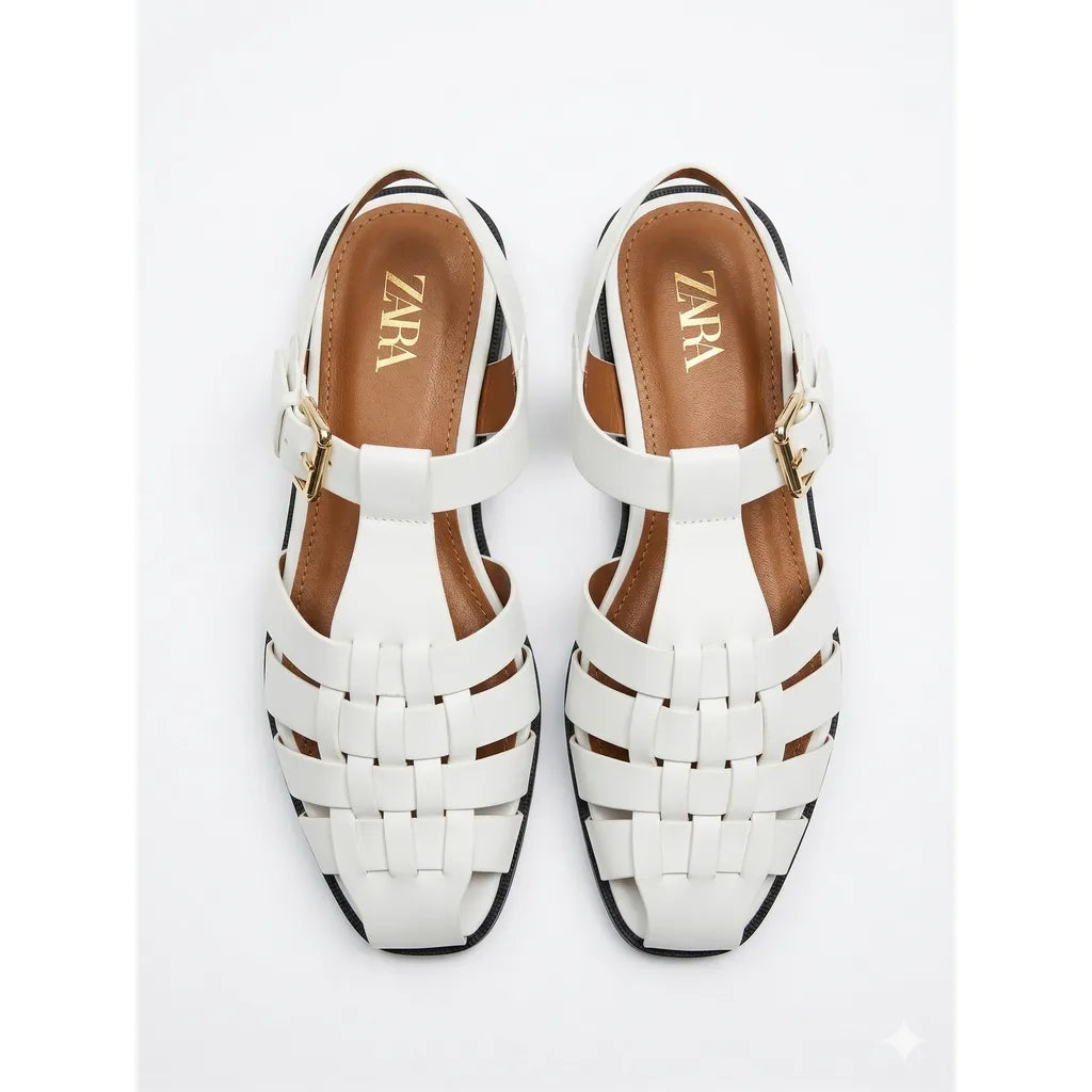 Optic White Woven Sandals