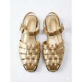 Metallic Gold Cage Sandals