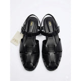 Black Cage Strap Sandals