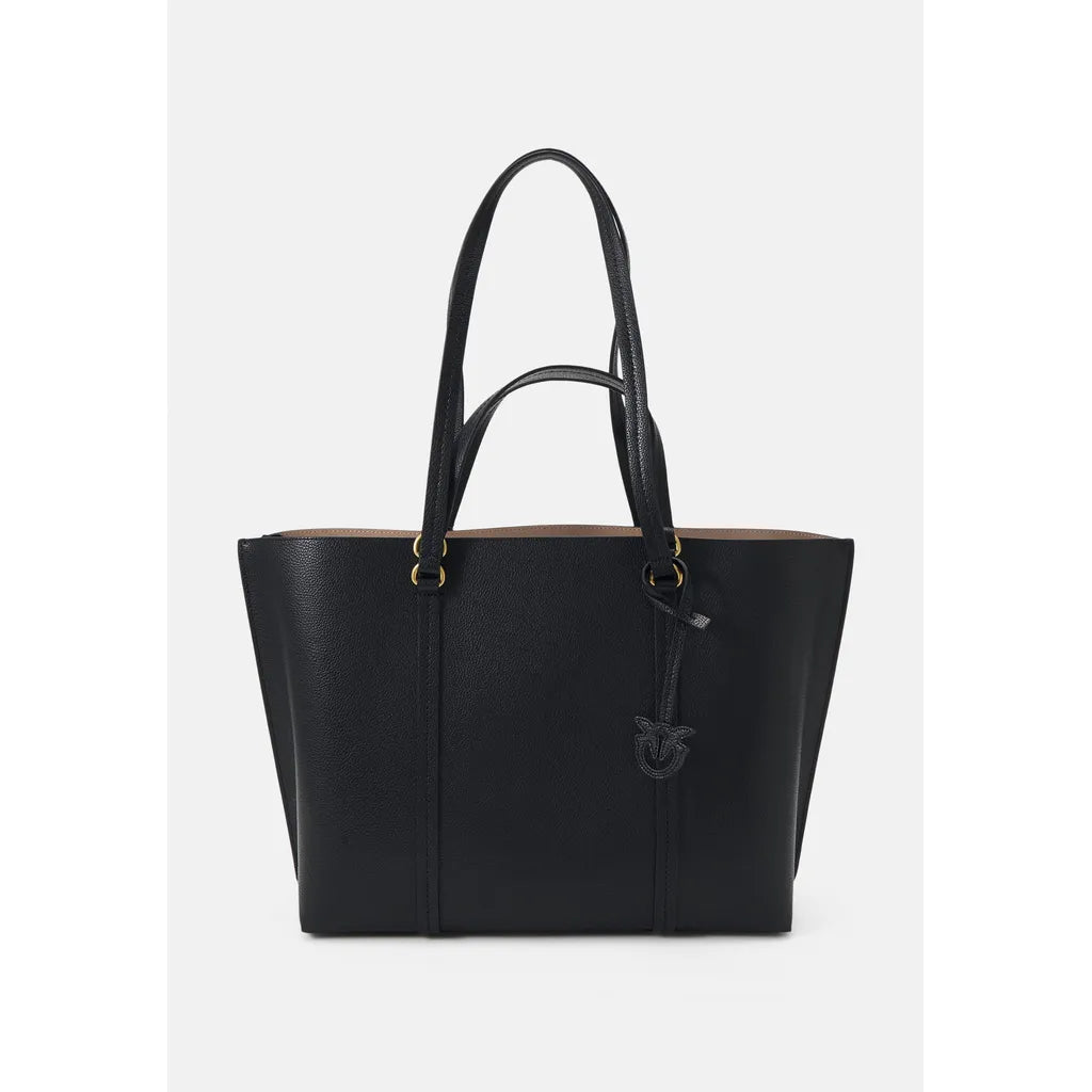 Pinko Women's Carrie Shopper Big Bottled Leather Bag, 37 - Black