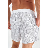 Karl Lagerfeld Ikonik All-Over-Print Board Shorts - White