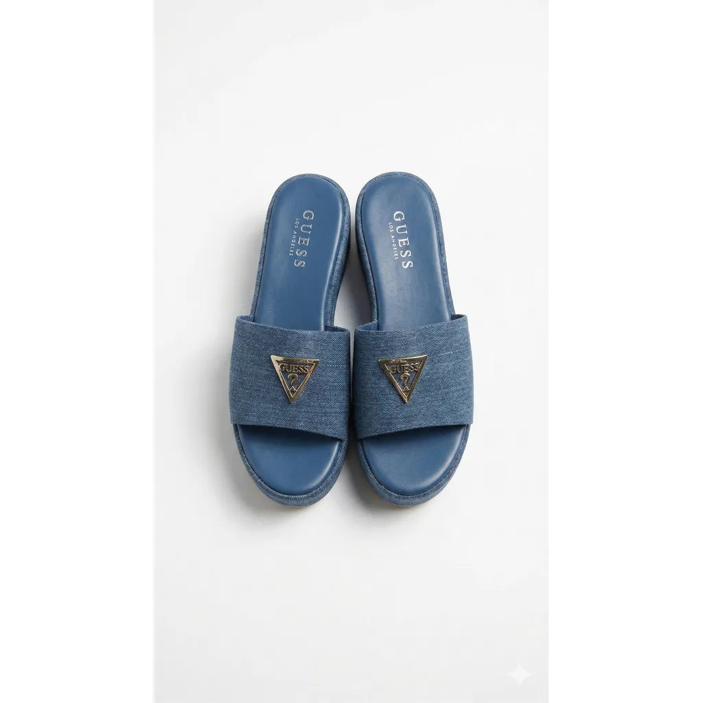 Guess Havas Denim Slide Sandals