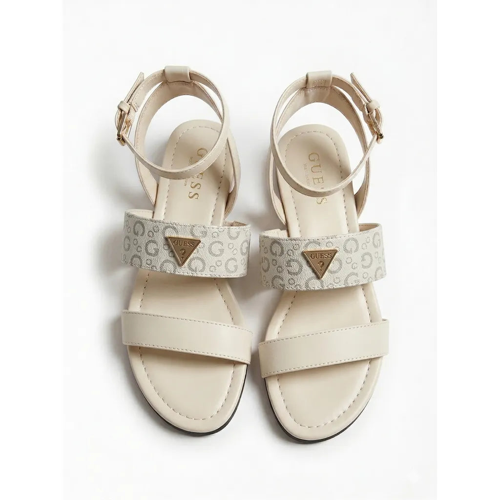 Guess Logo Print Flat Sandals