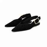 ZARA SPLIT SUEDE WITH BUCKLE Sandals Women - Black