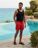 KARL LAGERFELD Men's Logo Tape Swim Shorts - Red