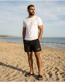 AllSaints Underground Logo Drawstring Shorts - Black