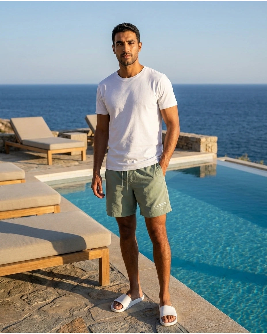 ALLSAINTS Men's Nitchdale Tokyo Underground Swim Shorts - Sage Green
