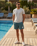 ALLSAINTS Men's Graphic Logo Drawstring Shorts - Petrol