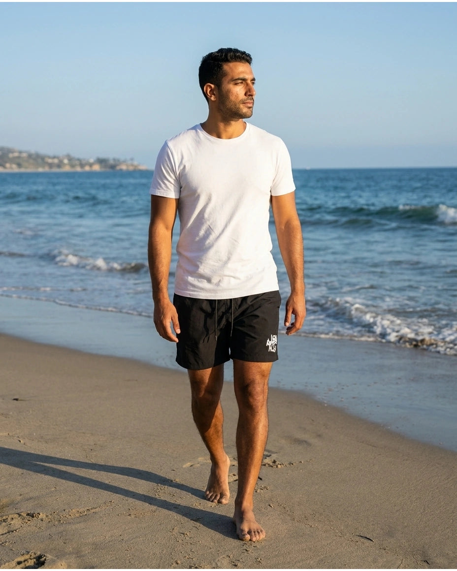 LSA ANTS London Logo Drawstring Shorts - Black