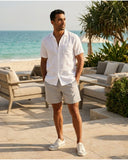 AllSaints Men's Drawstring Logo Shorts - Light Grey
